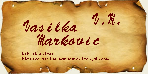 Vasilka Marković vizit kartica